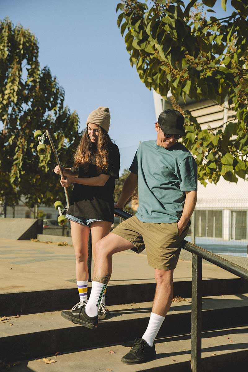 Socks Rayas Morado Amarillo