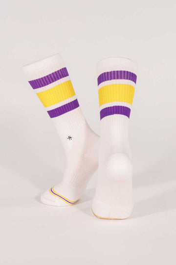 Socks Rayas Morado Amarillo