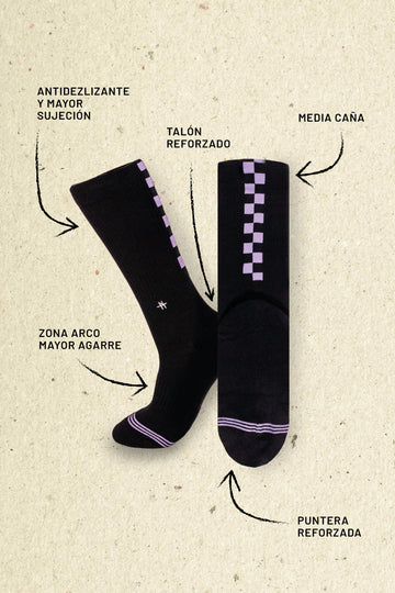 Socks Damero Morado