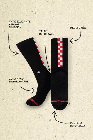 Socks Damero Rojo