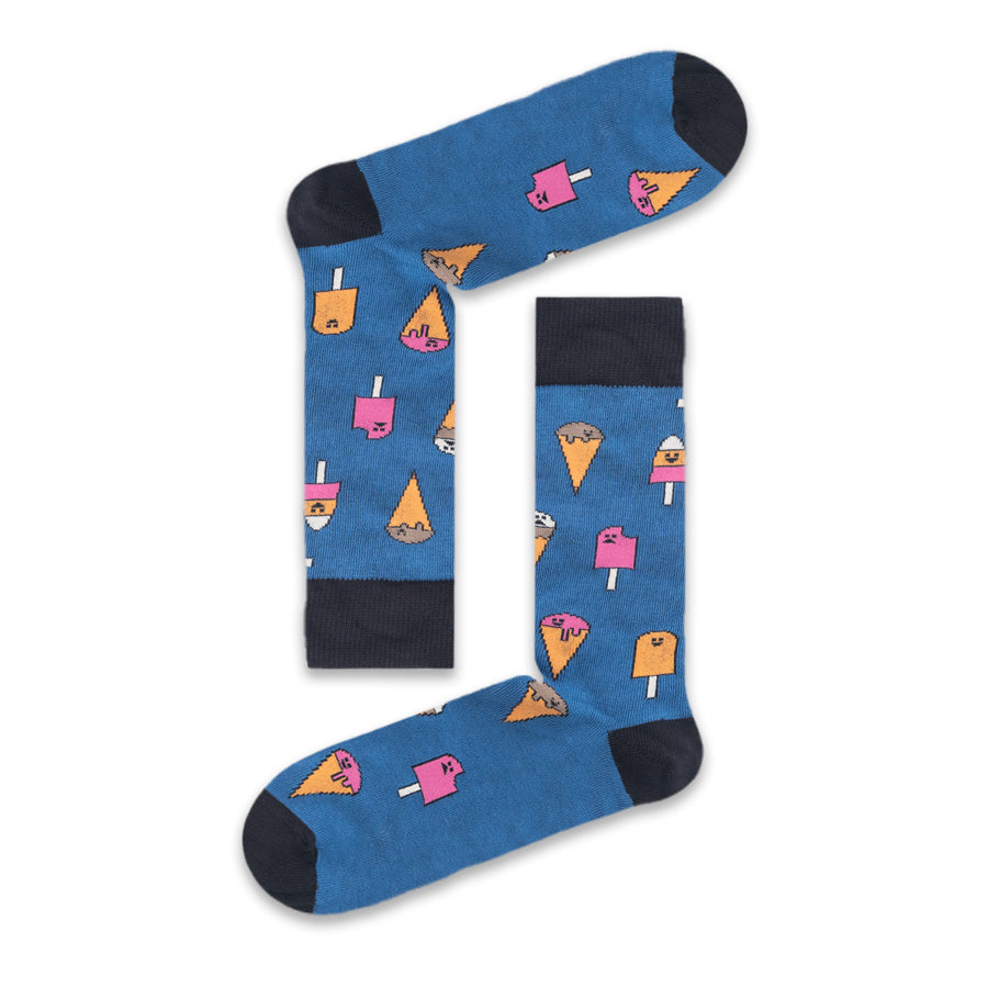 Socks Ice Cream Blue