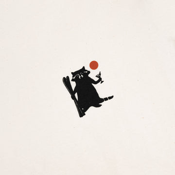 Skiing Raccoon Cropped Tee
