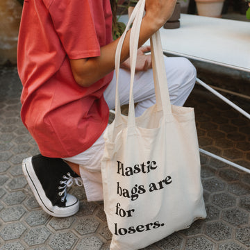 Plastic Bags are for losers - Thin Tote Bag