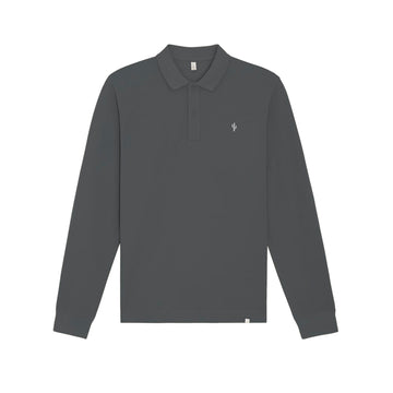 Long Sleeve Polo Cactus Anthracite
