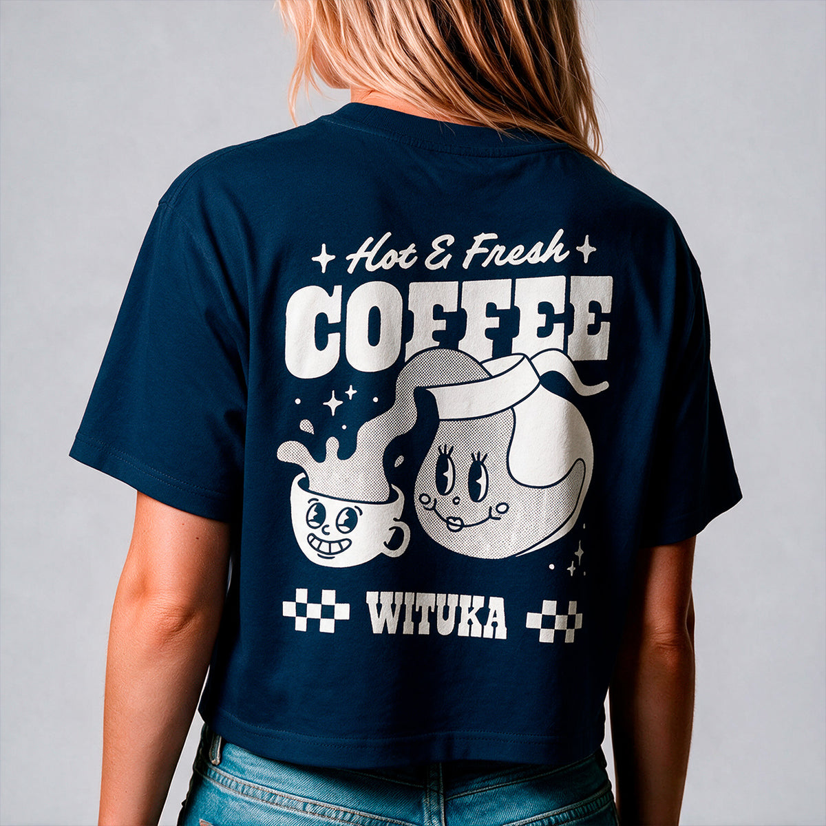 Hot And Fresh Coffee Cropped Tee