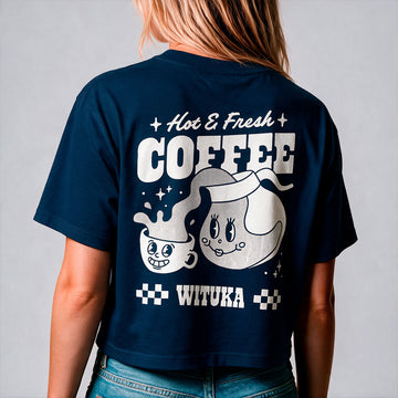 Hot And Fresh Coffee Cropped Tee