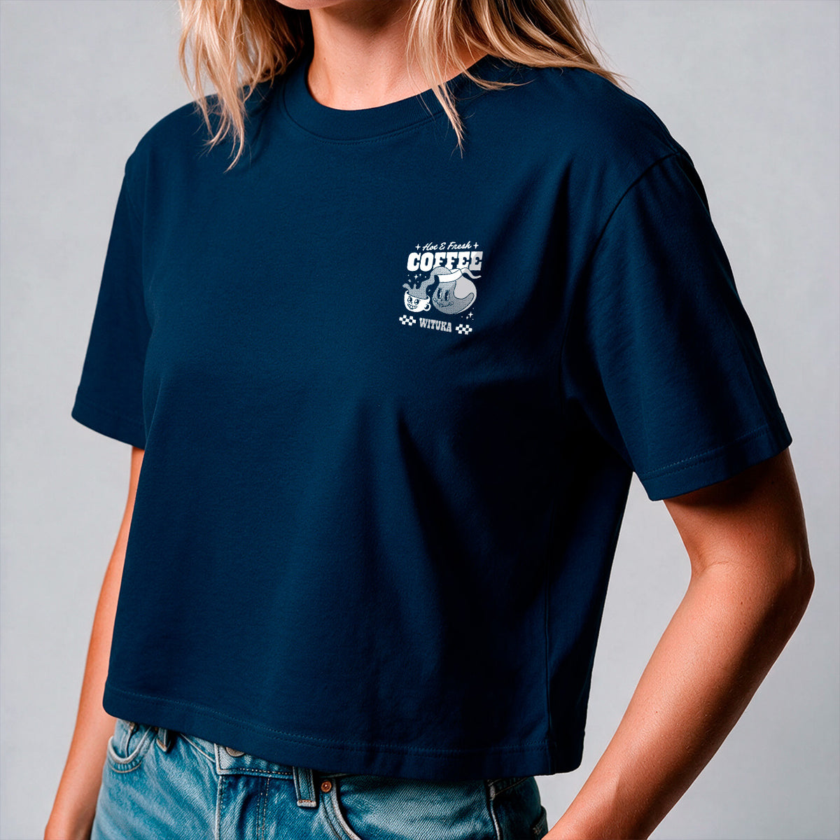 Hot And Fresh Coffee Cropped Tee