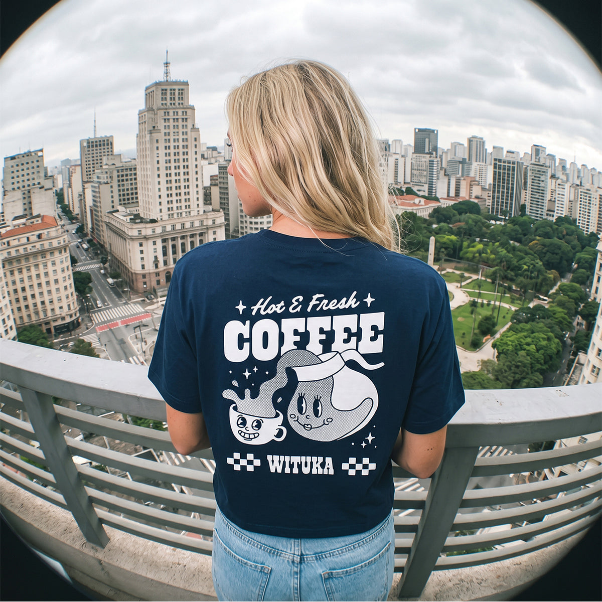 Hot And Fresh Coffee Cropped Tee