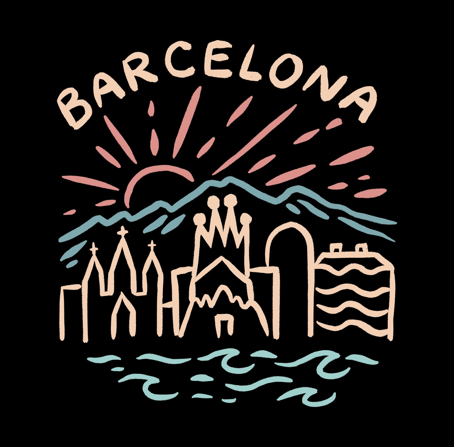 Barcelona Line Art