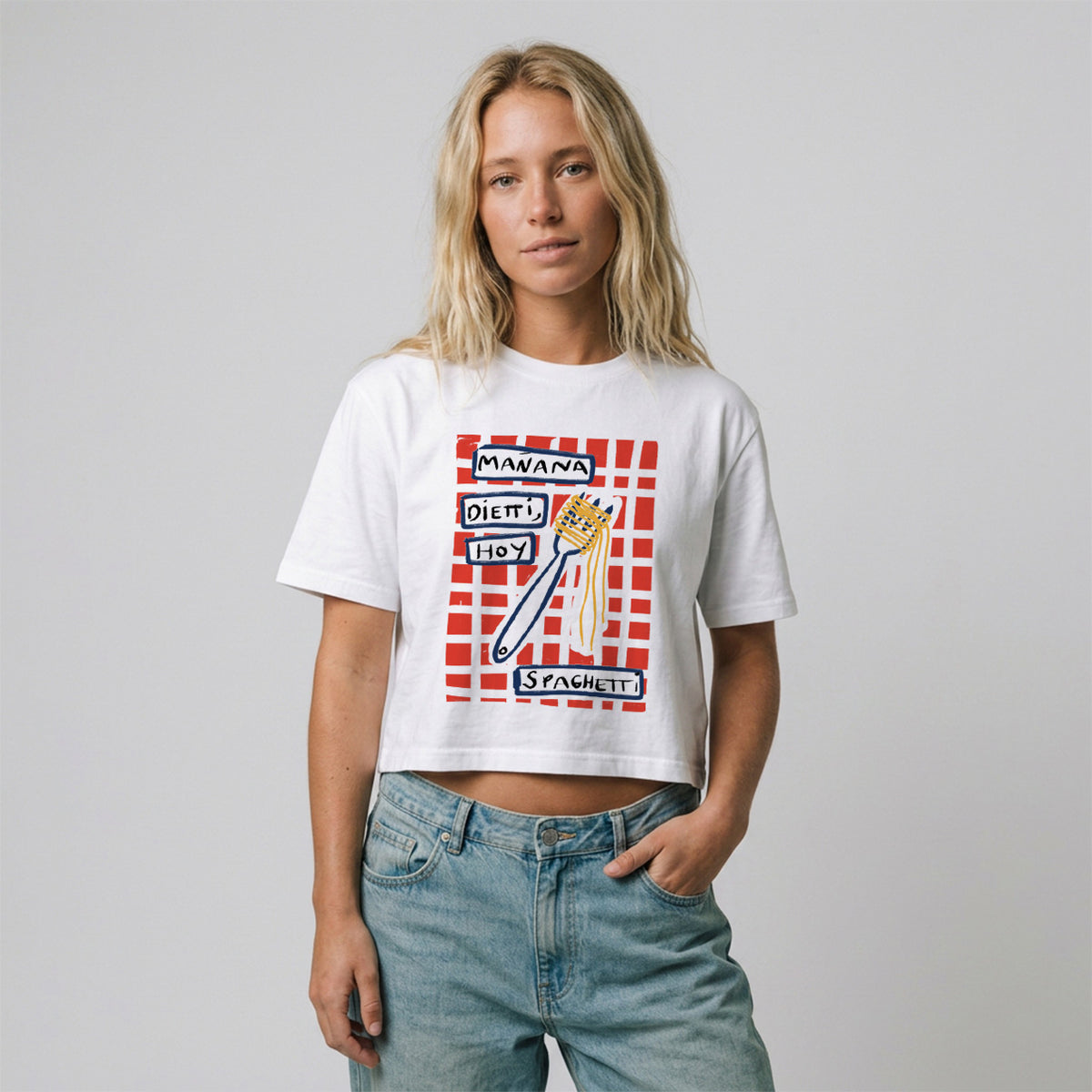 Mañana Dietti Hoy Spaghetti Cropped Tee