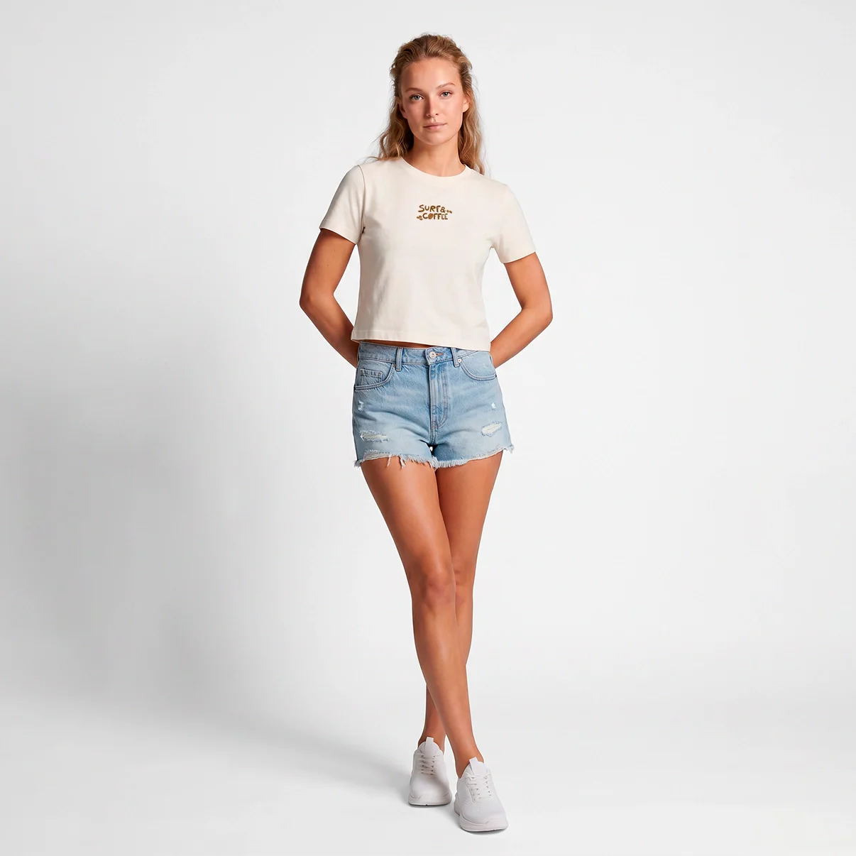 Surf And Coffee Cropped Tee