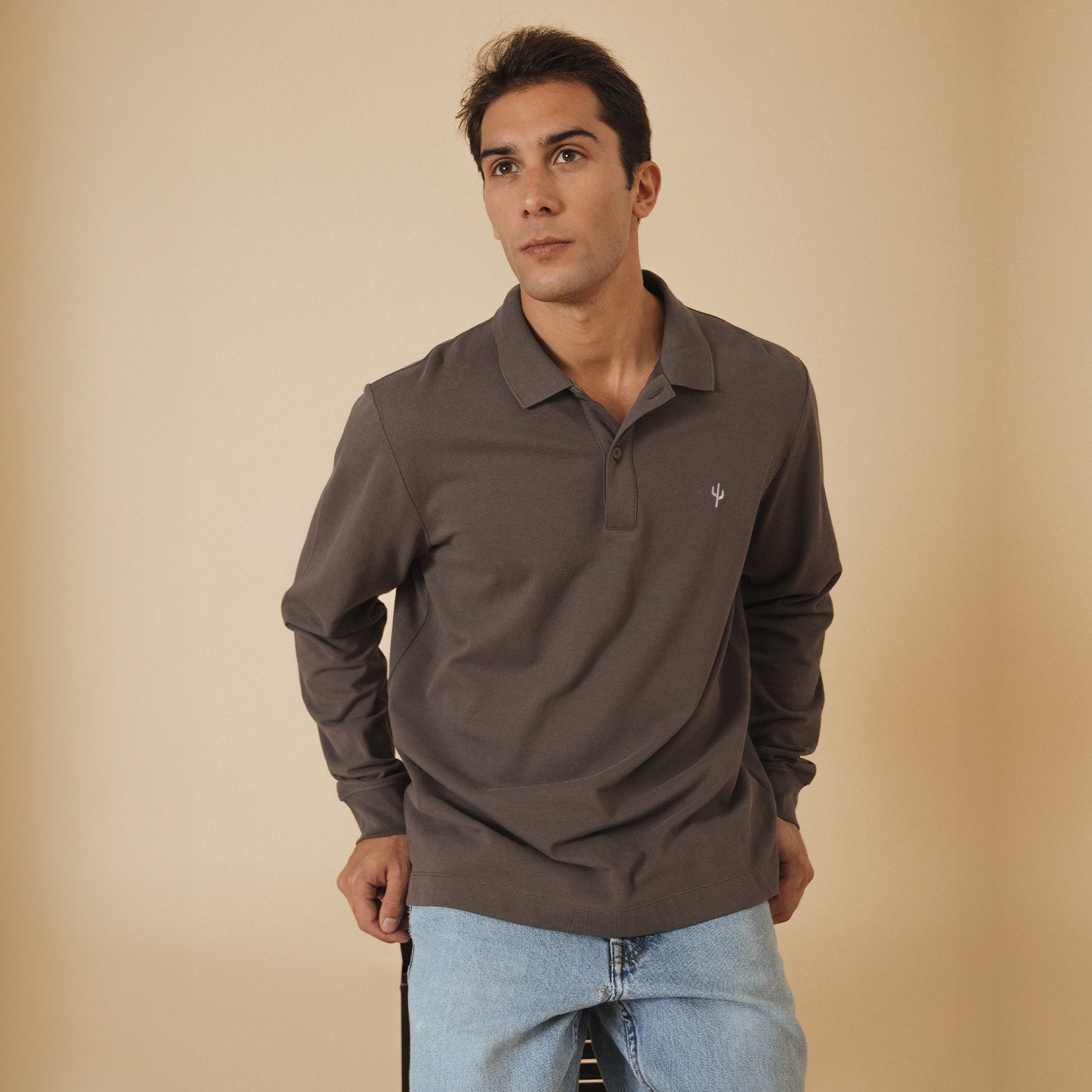 Long Sleeve Polo Cactus