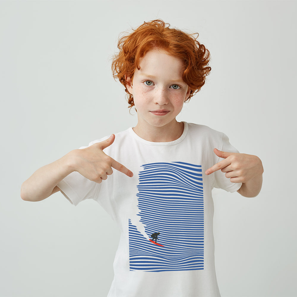 camiseta algodón orgánico - Surfing Jaws Kids