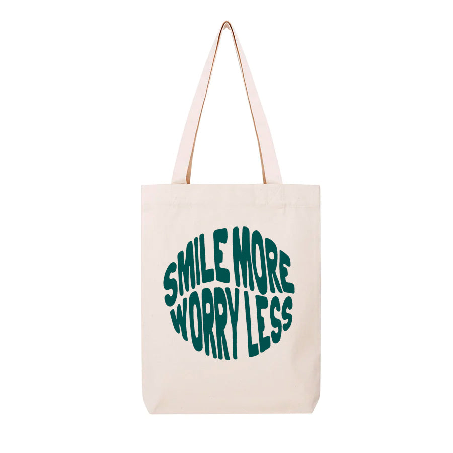 Smile More Worry Less - Tote Bag