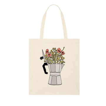 Moka Flowers - Thin Tote Bag