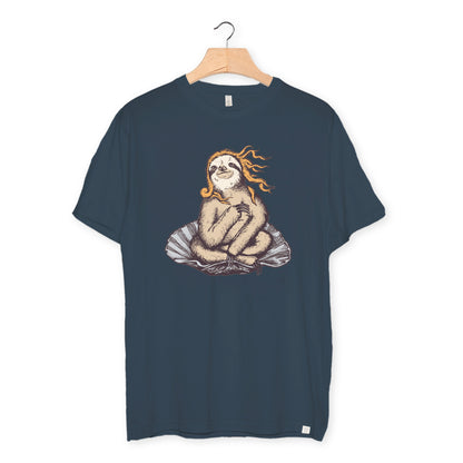 camiseta algodón orgánico - Venus Sloth color ink grey