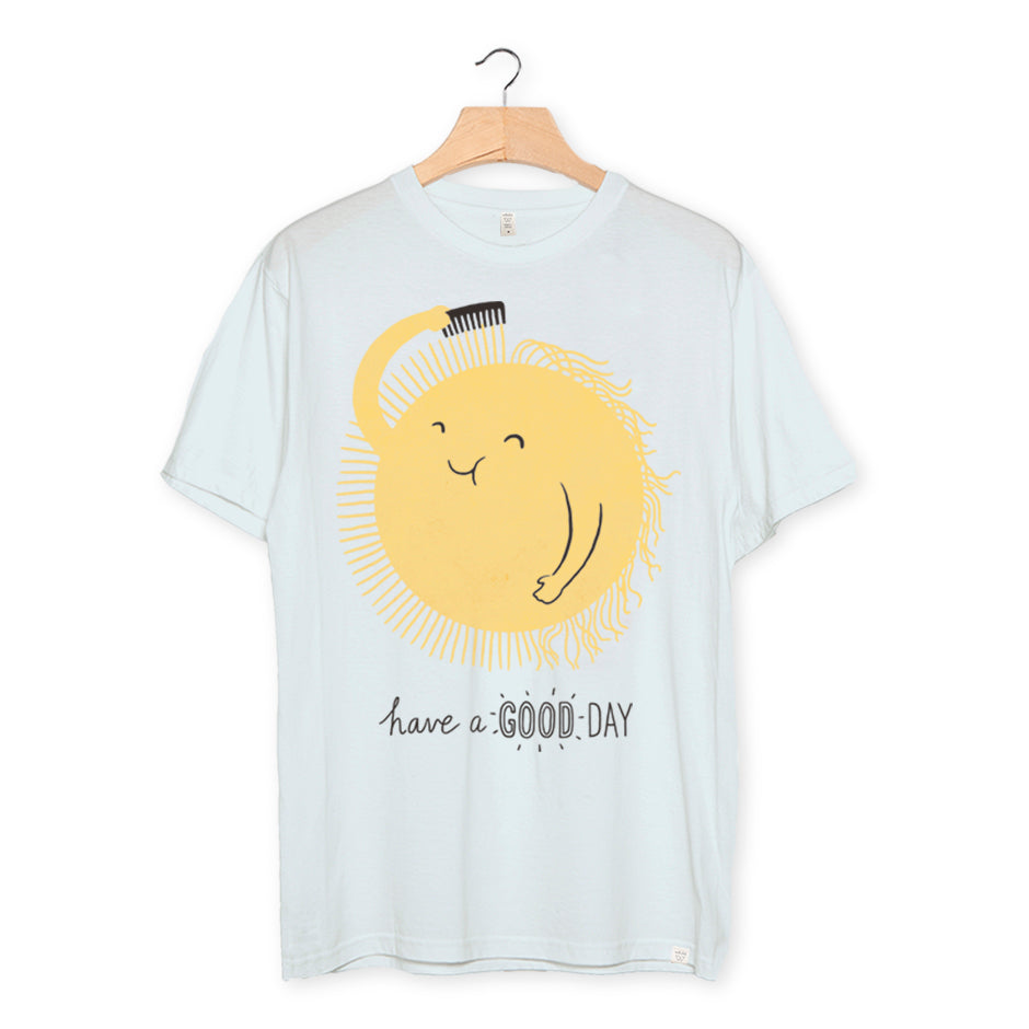 camiseta algodón orgánico - Have a Good Day Kids color baby blue