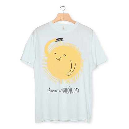 camiseta algodón orgánico - Have a Good Day Kids color baby blue