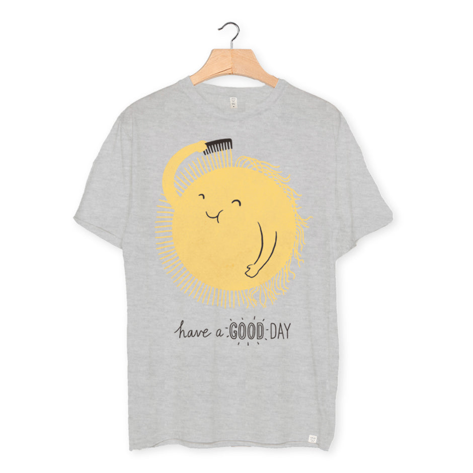 camiseta algodón orgánico - Have a Good Day Kids color heather grey
