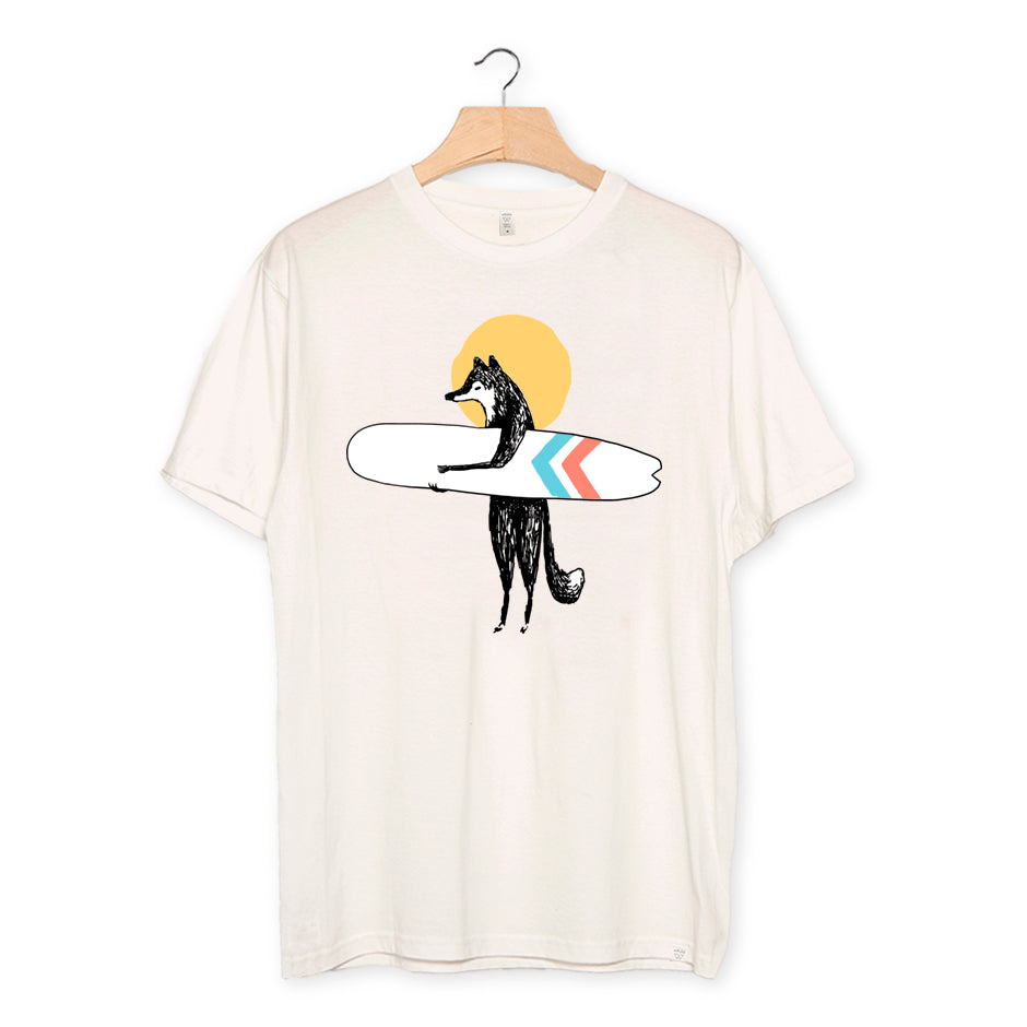camiseta algodón orgánico - Here Comes the Sun color white vintage