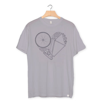 camiseta algodón orgánico - Love Bike color lava grey