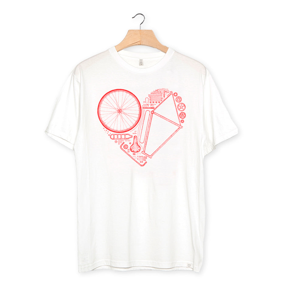 camiseta algodón orgánico - Love Bike color white